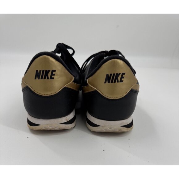 Nike Cortez 72 Black & Gold Leather Lace-Up Sneakers main image 5